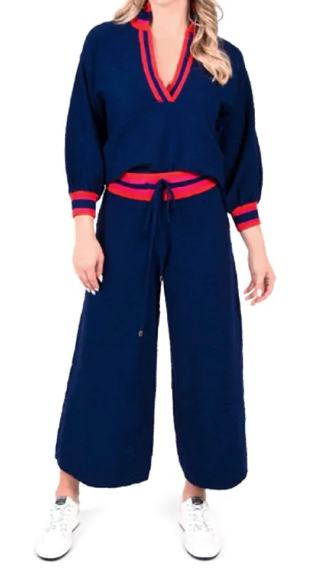 Limited Time Offer Teddy Trouser In Bleu Mono