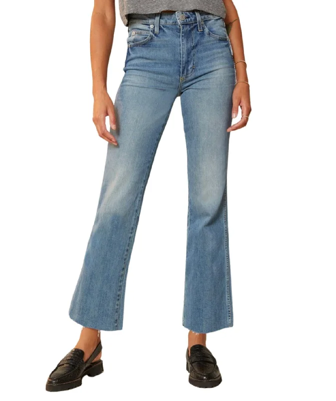 Discount Mania High Rise Kick Crop Jeans In Topanga