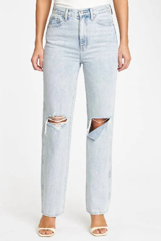 Weekend Offers That Thrill Cassie Super High Rise Straight Jeans In Moonlight Distressed
