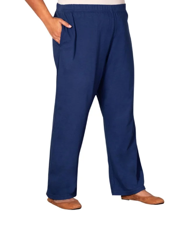 Discount Extravaganza Cotton Wide Leg Pants - Plus In Navy