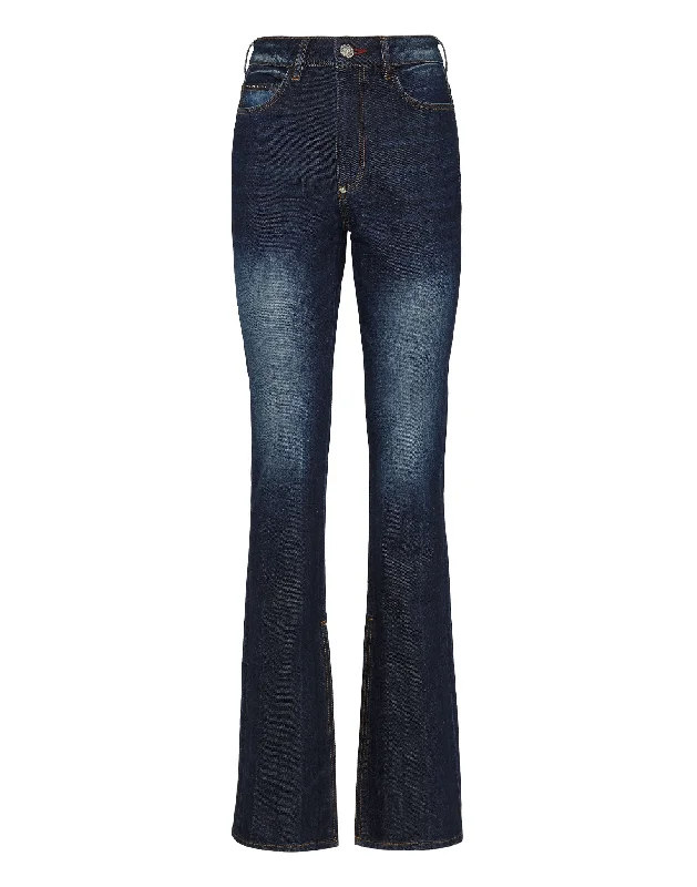 Weekend Deals That Excite Denim Trousers Flare Fit Iconic Plein