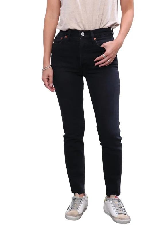Weekend Deals That Dazzle 90's High Rise Ankle Jean In Faded Black