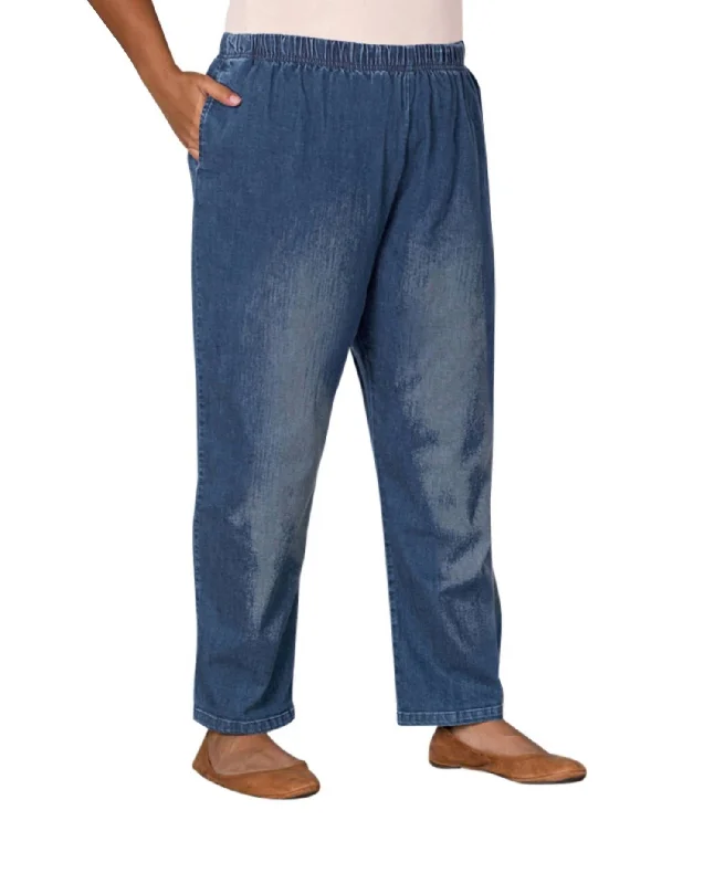 Savings Spectacular Plus Size Premium Wide Leg Denim Jeans In Medium Wash Denim