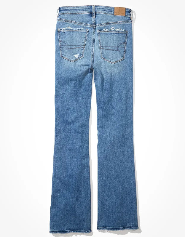 Great Deals AE Ripped Super High-Waisted Flare Jean