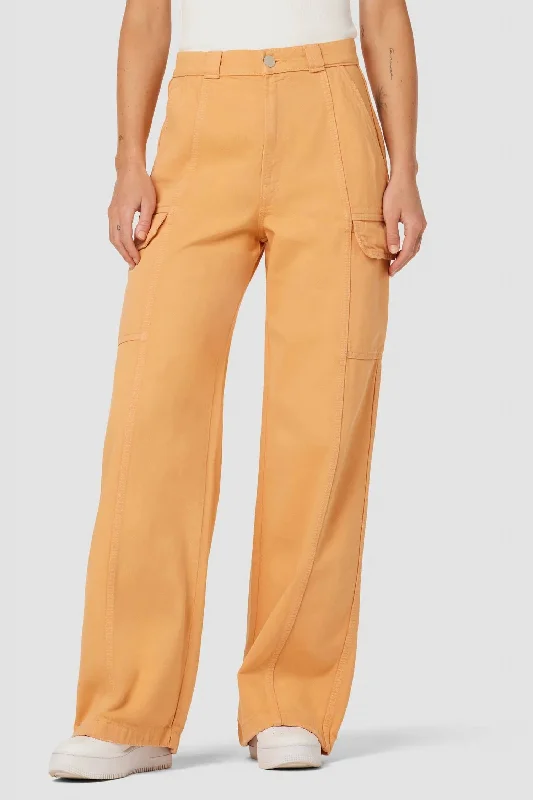 Members Only High-Rise Wide Leg Cargo Pant In Clay