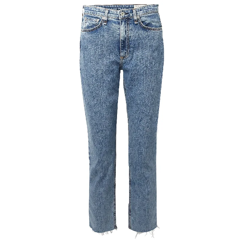 Extra Discounts rag & bone Women's Nina High Rise Cigarette Ankle Calypso Mid Wash Jeans