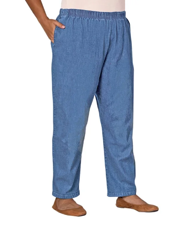 Extra Savings Plus Size Wide Leg Premium Denim Jeans In Light Wash Denim