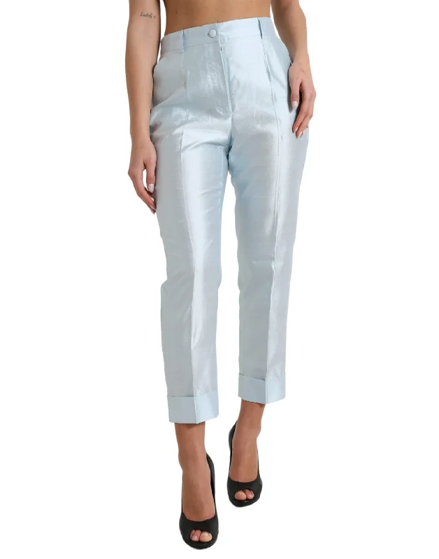 Exclusive Deal Dolce & Gabbana Chic Sky  High Waist Cropped Women's Pants