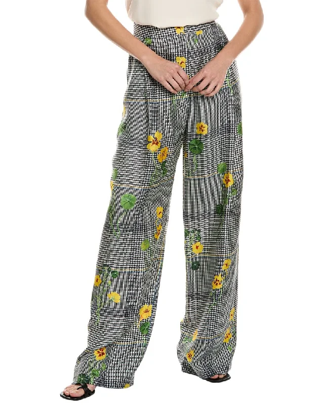 Midnight Madness Oscar de la Renta Wide Leg Silk Trouser