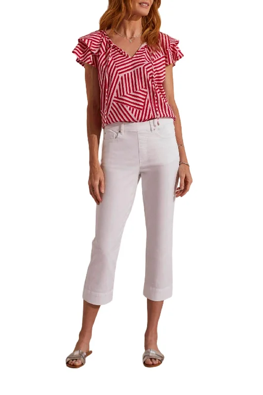 Price Break 5 Pocket Pull On Capri In White