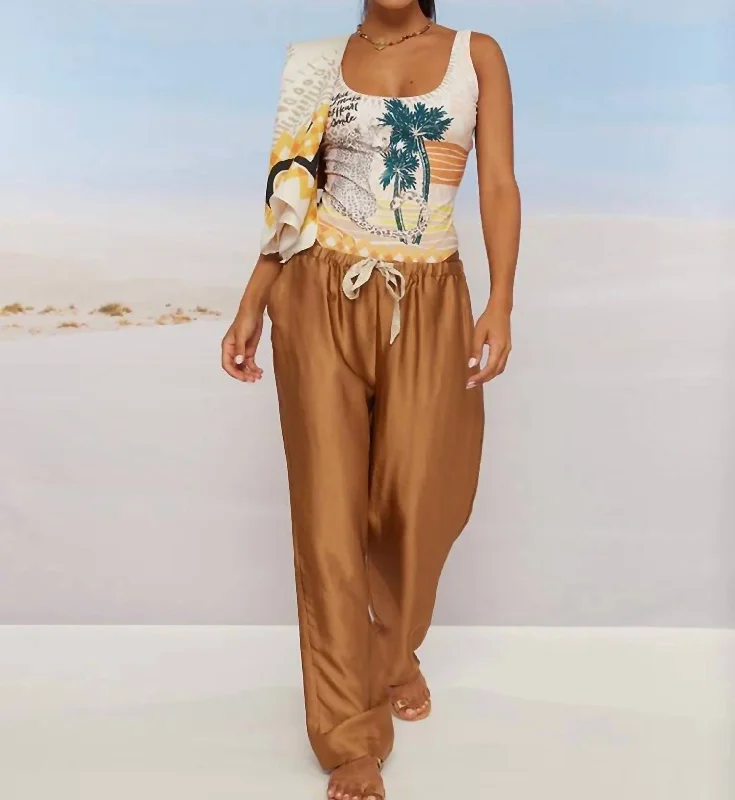 Extra Savings Liana Straight Leg Trousers In Caramel