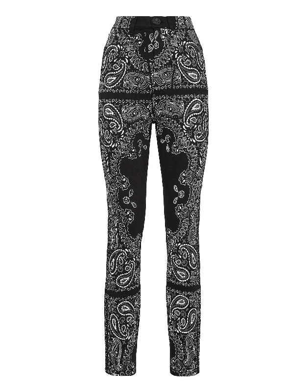 Weekend Savings Extravaganza Denim Super High Waist Jegging Paisley Bandana