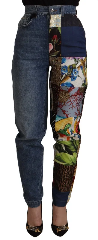 Savings Event Dolce & Gabbana Patchwork Jacquard  Relaxed Women's Jeans