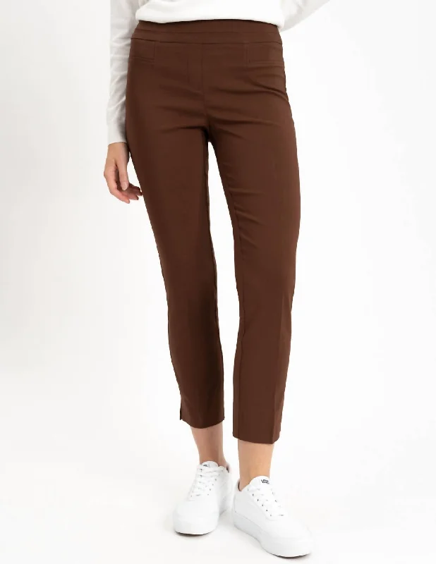 Big Discounts Woven Pocket Ankle Pants In Chocolate