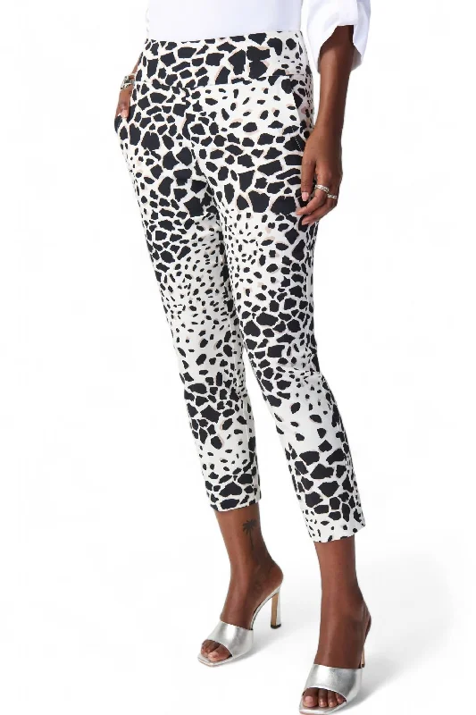 Weekend Bargains to Indulge In Animal Print Capris Pant In Vanilla/multi