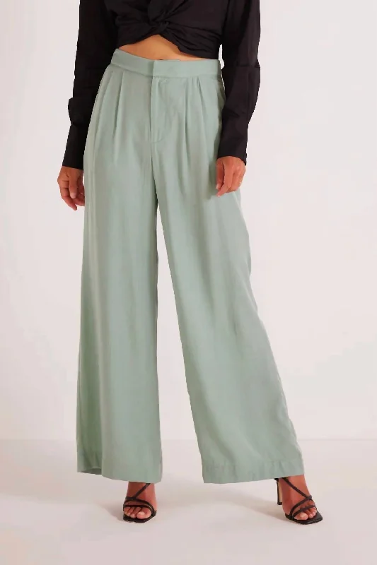 Act Now Eva Wide Leg Pant In Mint