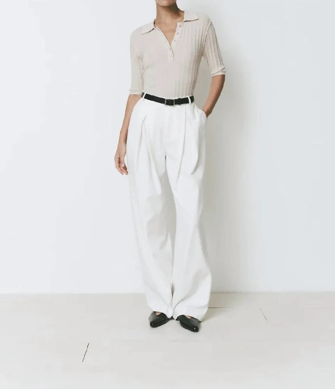 Midnight Madness Drape Pants In White