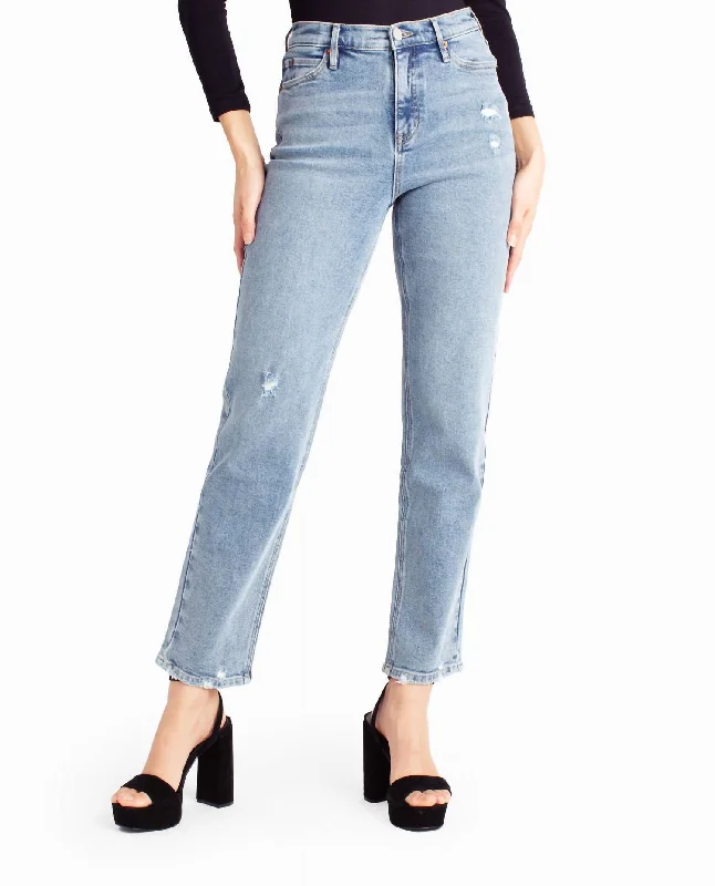 Today's Special Alphabet City High Rise Slim Straight Jean In Medium Blue