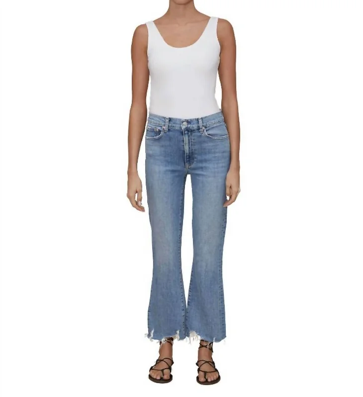 Quick Sale Bella Crop Flare Jean In Denim Light Blue