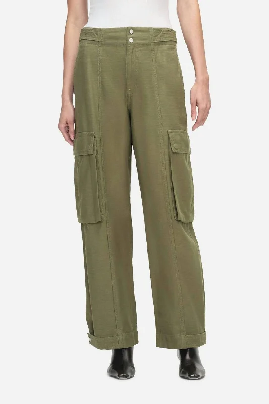 Year-End Clearance Wide Leg Cargo Jeans In Poblano