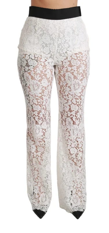 Weekend Offers That Delight Dolce & Gabbana Elegant  Lace High Waist Women's Pants