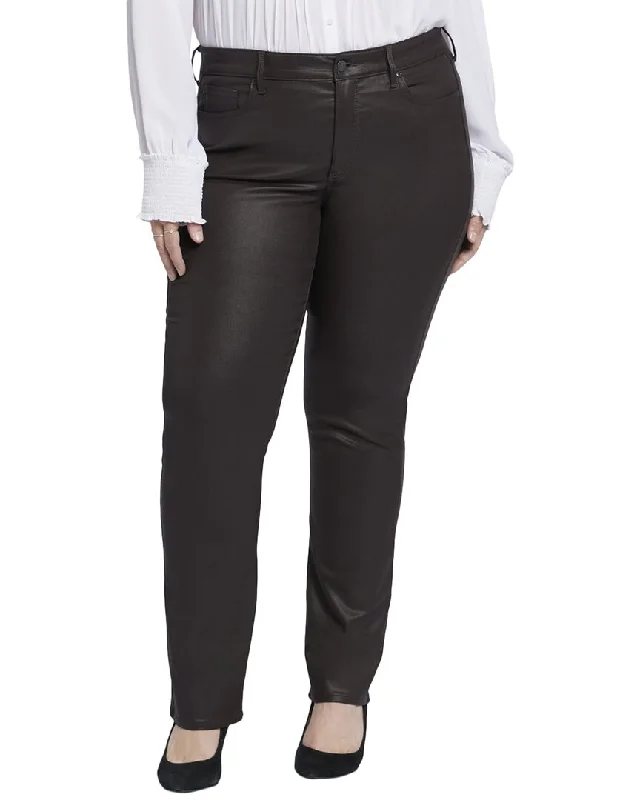 Flash Sale NYDJ Plus Marilyn Cordovan Coated Straight Leg Jean