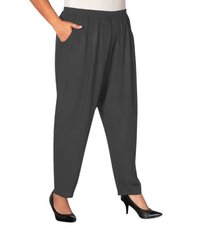 Limited Availability Tailored Leg Rayon Pants - Plus In Gray