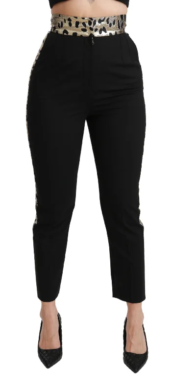 Weekend Bargains to Cherish Dolce & Gabbana  Leopard Jacquard High Waist Women's Pants