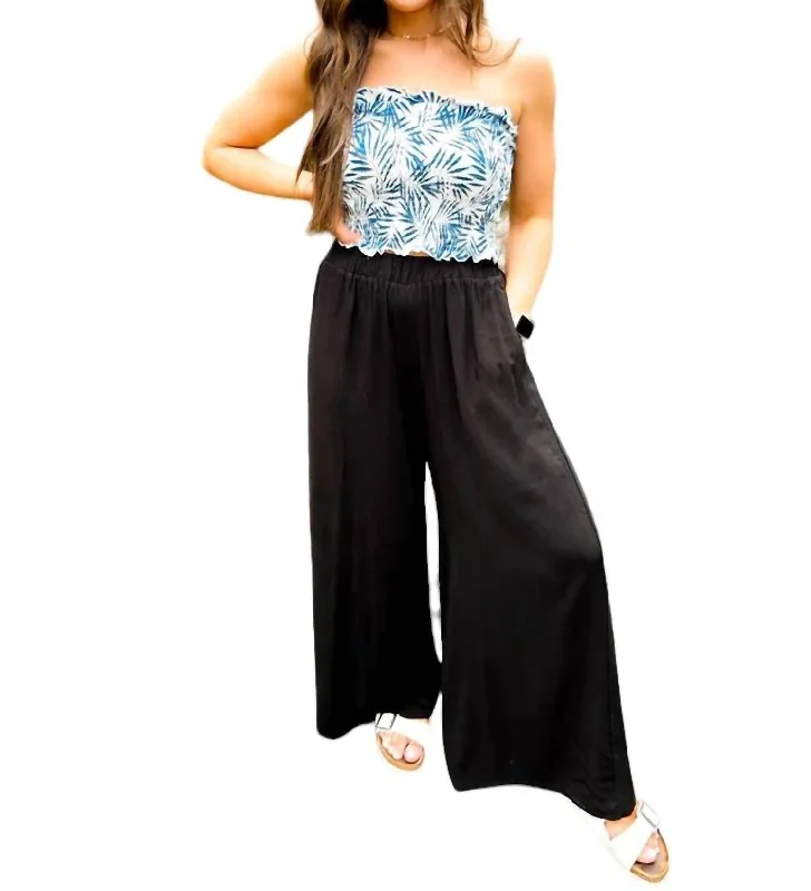 Weekend Savings Bonanza Zara Wide Leg Cotton Pants In Black