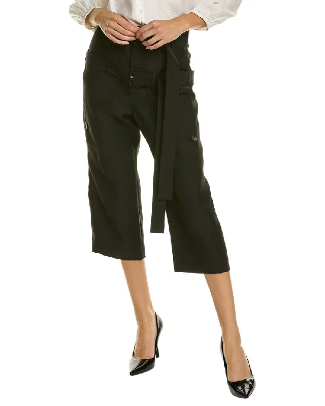 Weekend Bargains Galore LANVIN Belted Wool & Silk-Blend Pant
