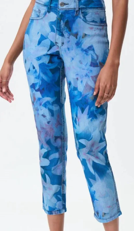Unmissable Offer Floral Pants In Light Blue