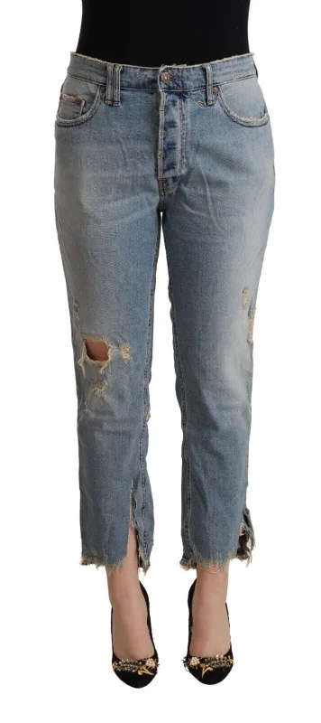 Loyalty Reward CYCLE  Distressed Mid Waist Cropped  Women's Jeans