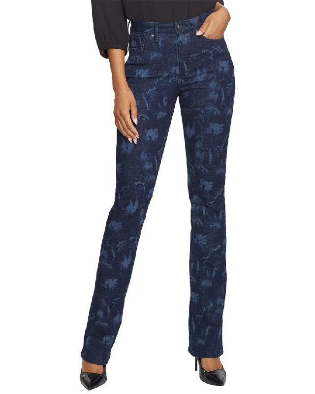 Bonus Offer NYDJ Slim Bishop Floral Multi Laser Bootcut Jean
