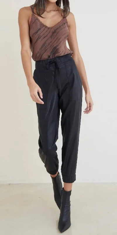 Fantastic Offers Chelsea Faux Leather Jogger In Brown