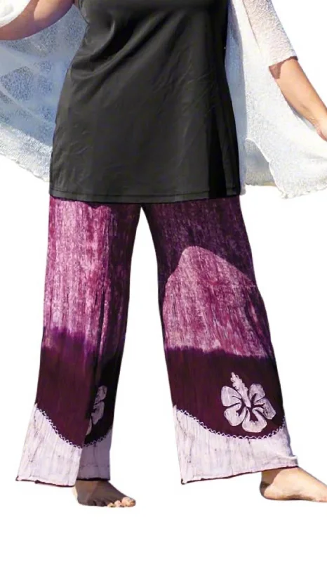 Huge Discounts Drawstring Cotton Rayon Pants - Plus In Wine