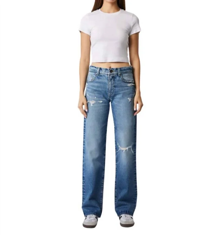 Flash Sale Vincent High Rise Long Wide Leg Jeans In Medium Maggio Wash