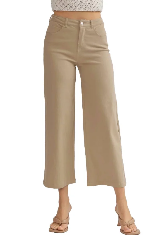 Price Cut Teri Wide Leg Jean In Beige