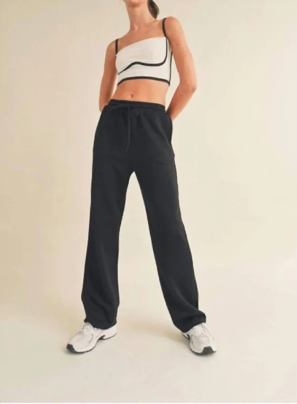 Loyalty Reward Butter Soft Scuba Wide Leg Jogger In Black