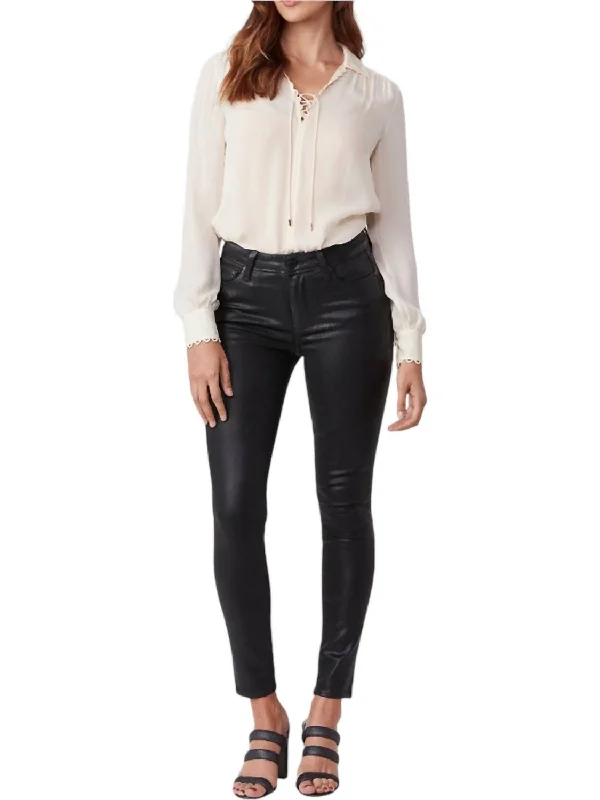 Massive Deals Luxe Coated Hoxton Jeans In Black Fog