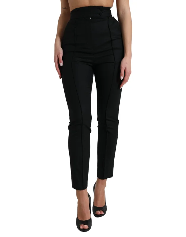 Huge Savings Dolce & Gabbana Elegant High Waist Tape Wool Women's Pants