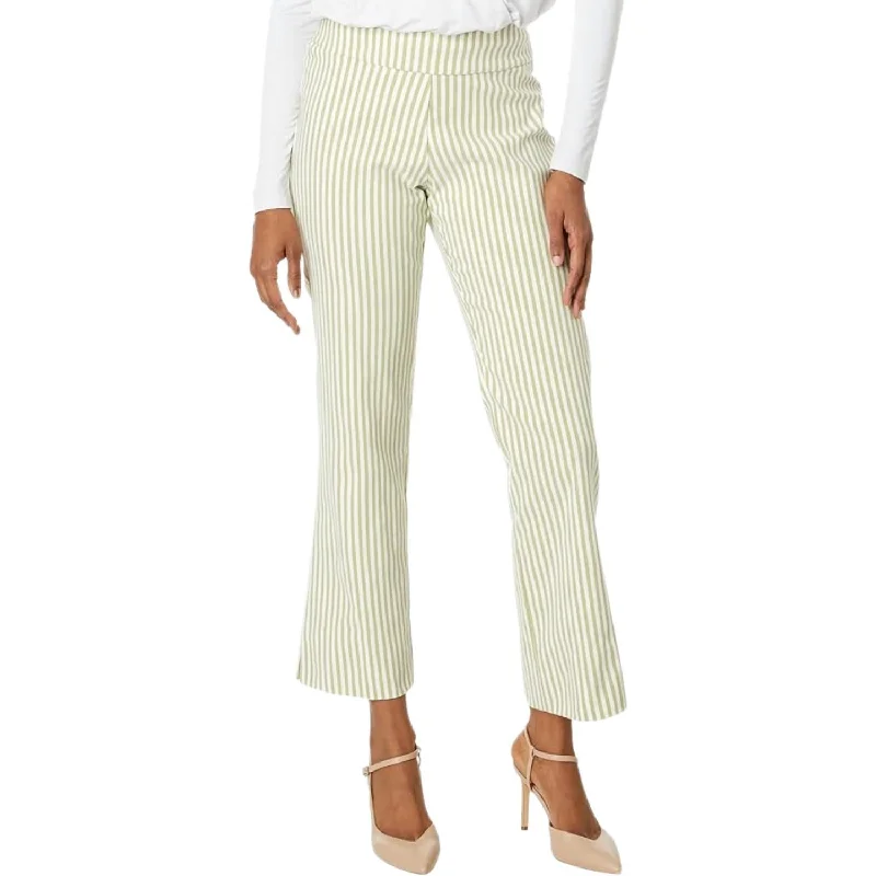 Sale Alert Stretch Linen Wide Ankle Pants In Sage