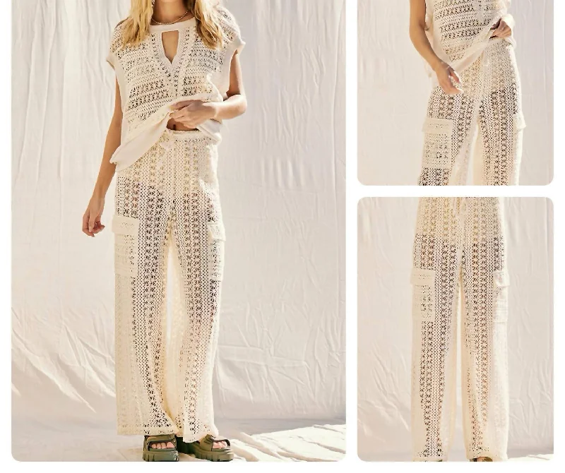 Weekend Offers That Impress Crochet Lace Pants In Natural