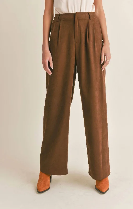 Weekend Discounts to Grab Meet Me Pleated Pants In Brown