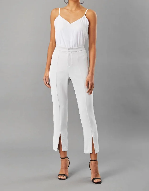 Get It Before It’s Gone Scuba Slit Hem Trouser In Light Silver