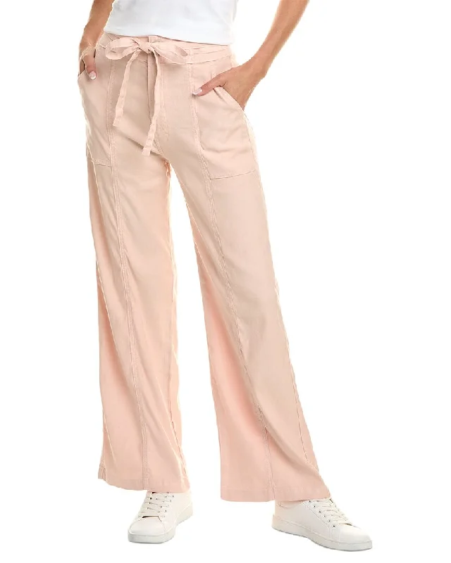 Special Offer HUDSON Jeans Cameo Rose Linen-Blend Wide Leg Jean