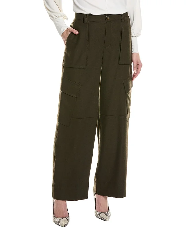 Take Advantage Vince Flannel Wide Leg Raver Wool-Blend Pant