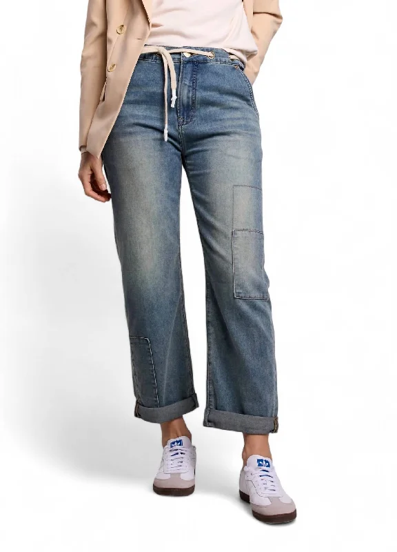 Shop the Weekend Away Loose Fit Cropped Jean In Vintage Blue