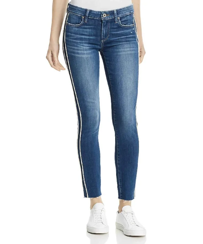 Daily Deals Verdugo Ankle Piping Raw Hem Jean In Indigo/cream