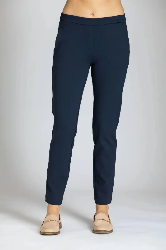 Weekend Discounts to Enjoy Pull On Ponte Trousers In Navy