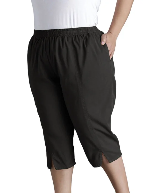 Epic Deals Cotton Stretch Twill Crop Pants - Plus In Black